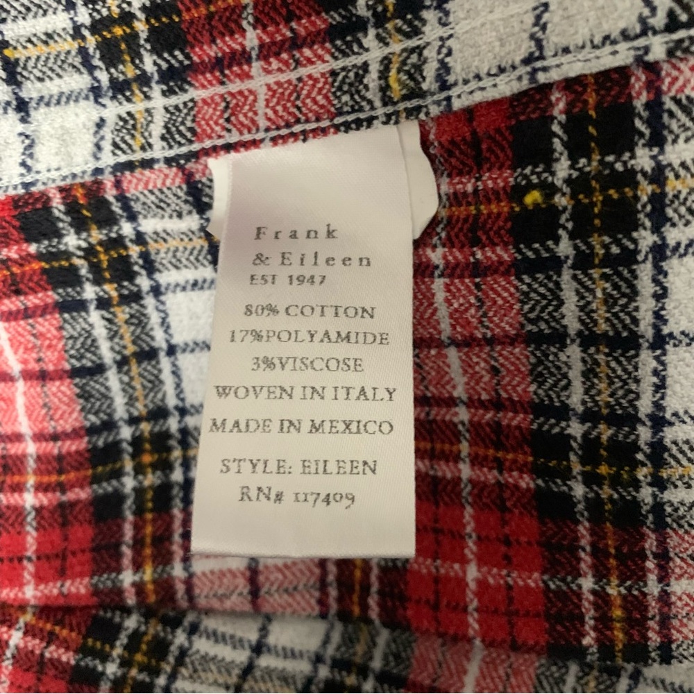 Frank and Eileen Shirt Top Women S Plaid Relaxed Button Up Preppy Italian Red - Picture 15 of 16